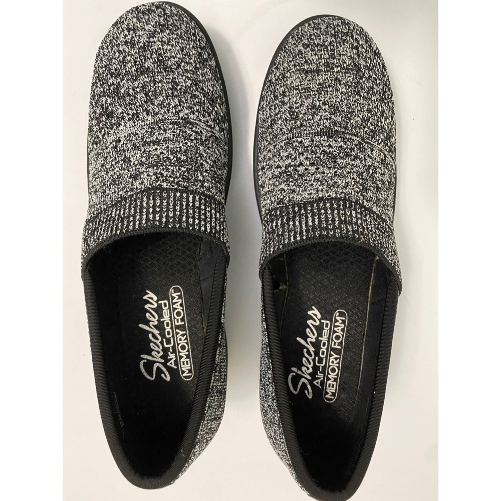 Skechers Comfortcore Cali Rumblers Modern Maze Women 8 Black White Wedge Slip On - Picture 3 of 6
